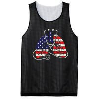 Patriotic Lungs American Flag Respiratory Therapist Mesh Reversible Basketball Jersey Tank