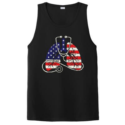 Patriotic Lungs American Flag Respiratory Therapist PosiCharge Competitor Tank