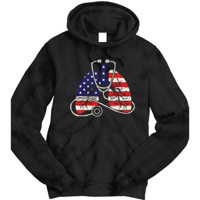 Patriotic Lungs American Flag Respiratory Therapist Tie Dye Hoodie