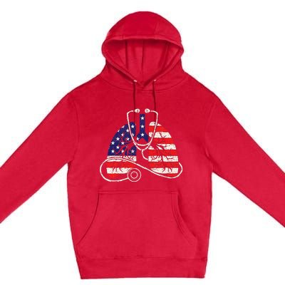 Patriotic Lungs American Flag Respiratory Therapist Premium Pullover Hoodie