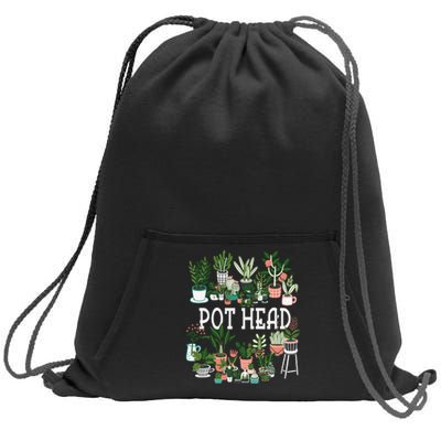 Plant Lover And Gardener Pot Head Succulent Sweatshirt Cinch Pack Bag