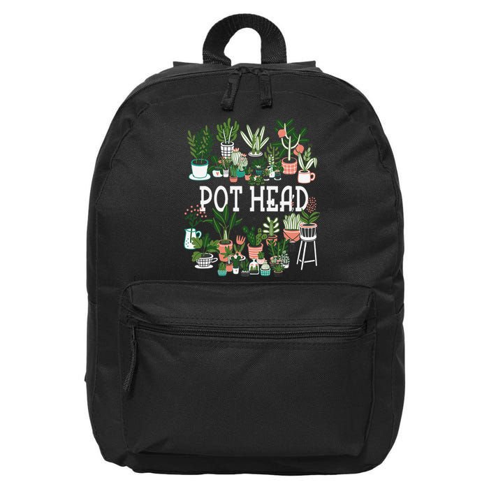 Plant Lover And Gardener Pot Head Succulent 16 in Basic Backpack