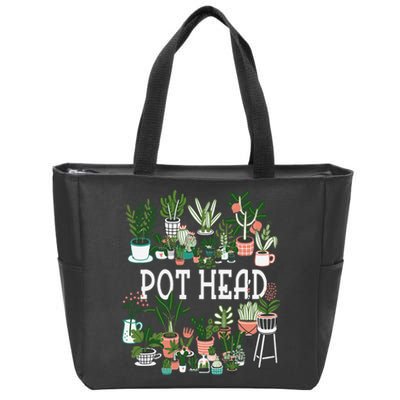 Plant Lover And Gardener Pot Head Succulent Zip Tote Bag