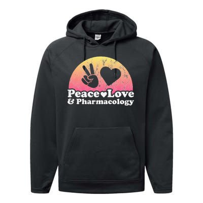 Peace Love and Pharmacology Pharmacist Performance Fleece Hoodie