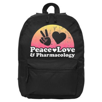 Peace Love and Pharmacology Pharmacist 16 in Basic Backpack