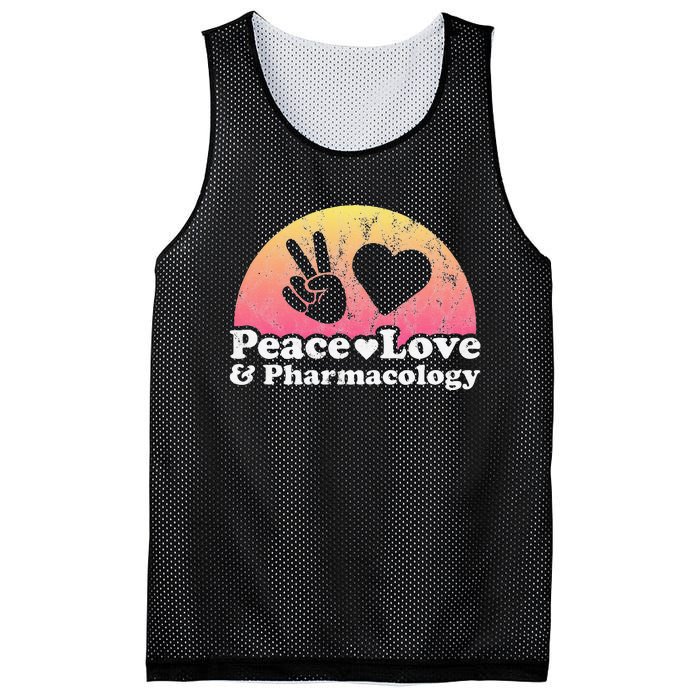 Peace Love and Pharmacology Pharmacist Mesh Reversible Basketball Jersey Tank