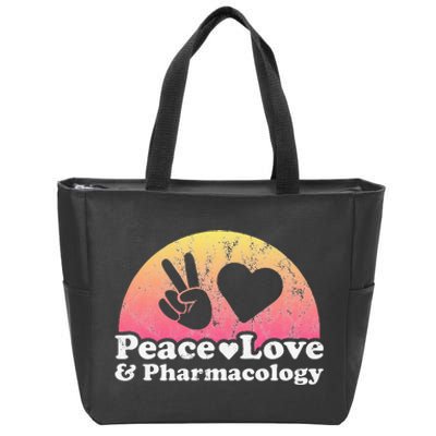 Peace Love and Pharmacology Pharmacist Zip Tote Bag