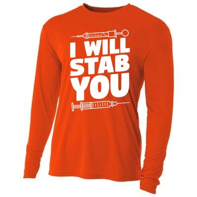 Phlebotomy Lab Assistant Cute Gift I Will Stab You Cute Gift Phlebotomist Cute G Cooling Performance Long Sleeve Crew