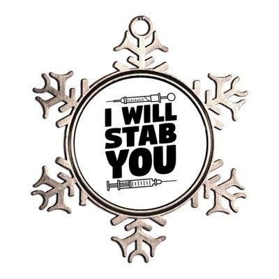 Phlebotomy Lab Assistant Cute Gift I Will Stab You Cute Gift Phlebotomist Cute G Metallic Star Ornament