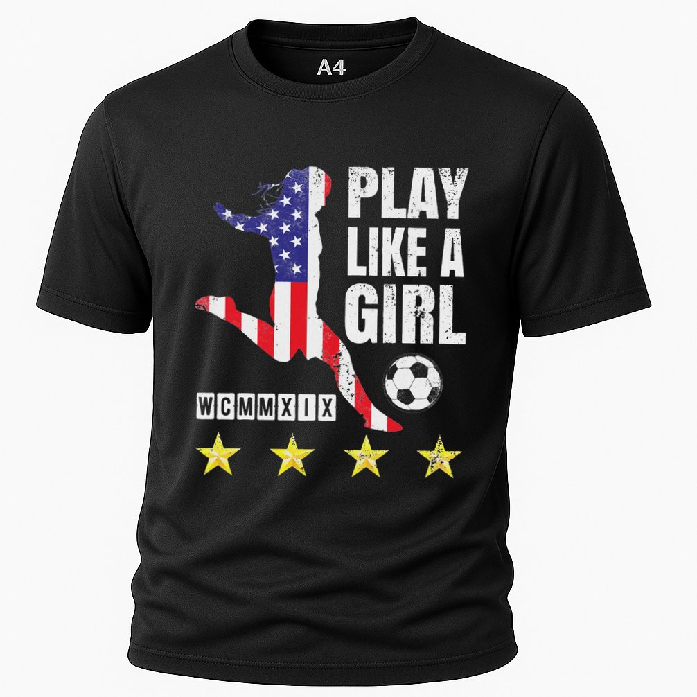Play Like A Girl Soccer Usa United States Cooling Performance Crew T-Shirt