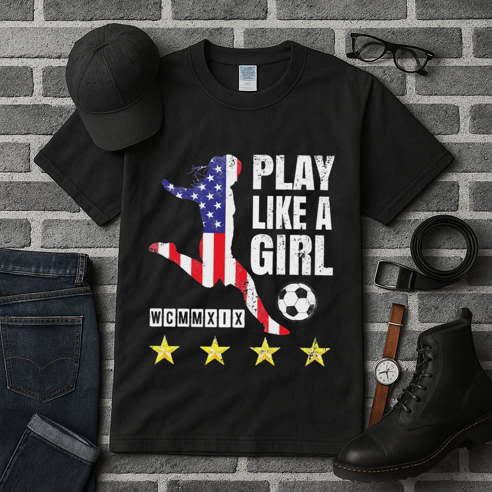 Play Like A Girl Soccer Usa United States Tall T-Shirt