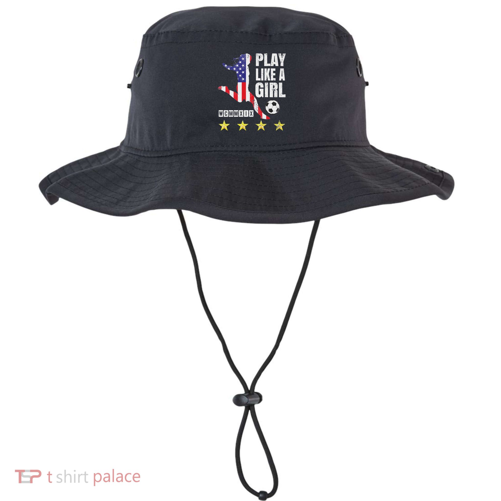 Play Like A Girl Soccer Usa United States Bucket Hat