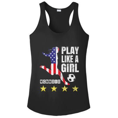 Play Like A Girl Soccer Usa United States Ladies PosiCharge Competitor Racerback Tank
