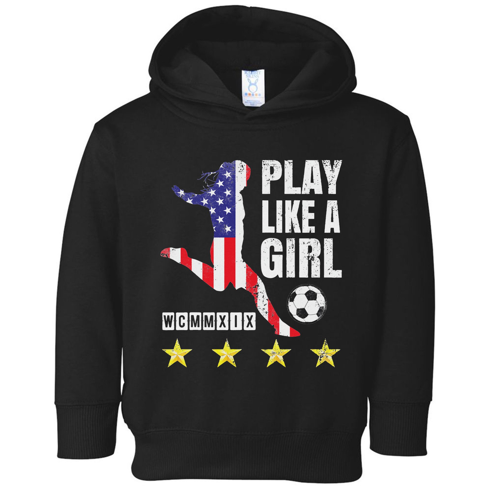 Play Like A Girl Soccer Usa United States Toddler Hoodie
