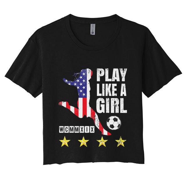 Play Like A Girl Soccer Usa United States Crop Top