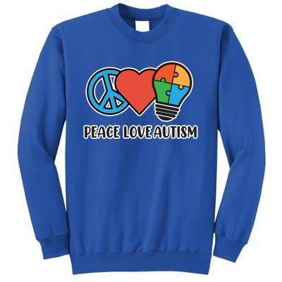 Peace Love Autism Awareness Autistic Mom Graphic Funny Gift Sweatshirt