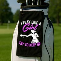 Play Like A Girl Try To Keep Up Funny Table Tennis Ping Pong Gift Golf Towel
