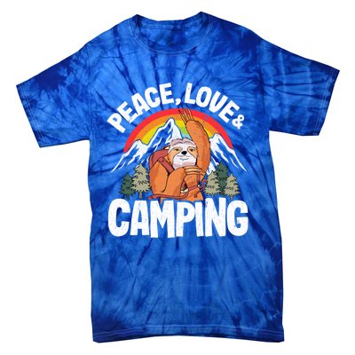 Peace Love And Camping Rainbow Sloth Rv Camper Camping Cool Gift Tie-Dye T-Shirt