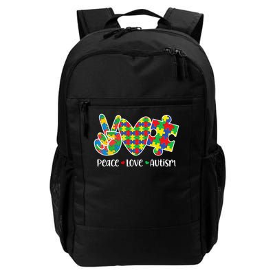 Peace Love Autism In April We Wear Blue Autism Awareness Backpack