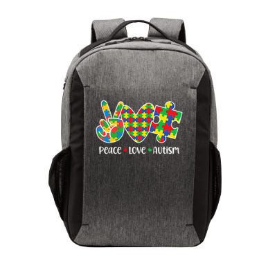 Peace Love Autism In April We Wear Blue Autism Awareness Vector Backpack