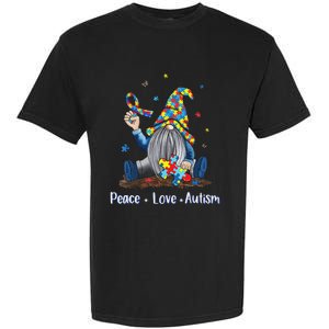 Peace Love Autism Gnome Autism Tie Dye Autism Awareness Garment-Dyed Heavyweight T-Shirt