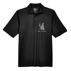 Peace Love Autism Gnome Autism Tie Dye Autism Awareness Men's Origin Performance Pique Polo