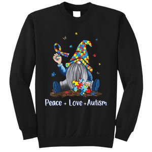 Peace Love Autism Gnome Autism Tie Dye Autism Awareness Sweatshirt