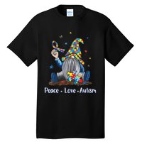 Peace Love Autism Gnome Autism Tie Dye Autism Awareness Tall T-Shirt