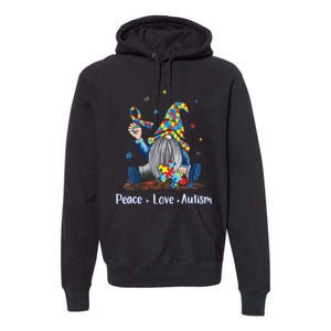 Peace Love Autism Gnome Autism Tie Dye Autism Awareness Premium Hoodie