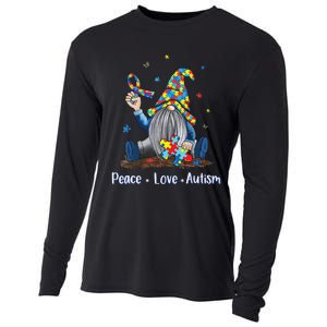 Peace Love Autism Gnome Autism Tie Dye Autism Awareness Cooling Performance Long Sleeve Crew