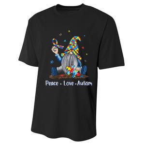 Peace Love Autism Gnome Autism Tie Dye Autism Awareness Performance Sprint T-Shirt