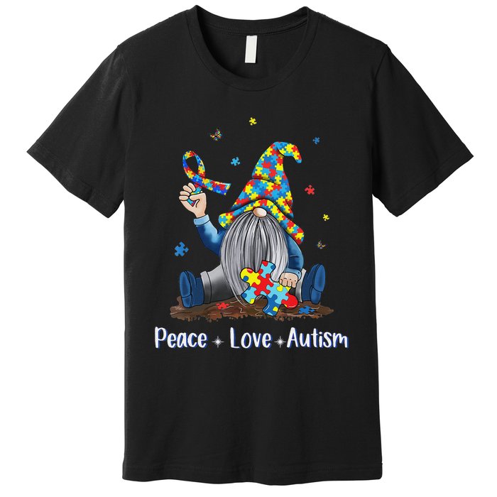 Peace Love Autism Gnome Autism Tie Dye Autism Awareness Premium T-Shirt