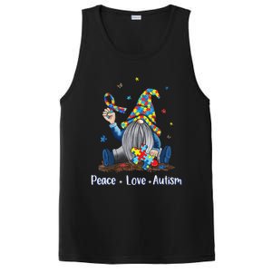 Peace Love Autism Gnome Autism Tie Dye Autism Awareness PosiCharge Competitor Tank