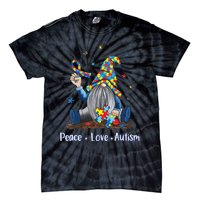 Peace Love Autism Gnome Autism Tie Dye Autism Awareness Tie-Dye T-Shirt