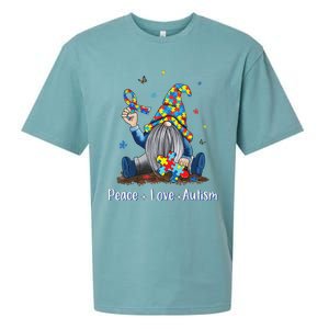 Peace Love Autism Gnome Autism Tie Dye Autism Awareness Sueded Cloud Jersey T-Shirt