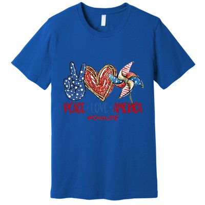 Peace Love America Cma Life Funny Gift Premium T-Shirt
