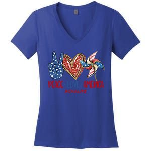 Peace Love America Cma Life Funny Gift Women's V-Neck T-Shirt