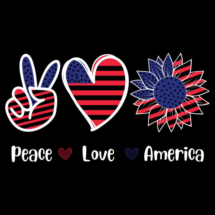 Peace Love America Cute Holiday Drawstring Bag