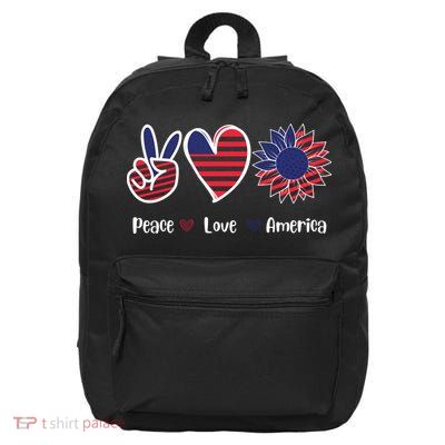 Peace Love America Cute Holiday 16 in Basic Backpack