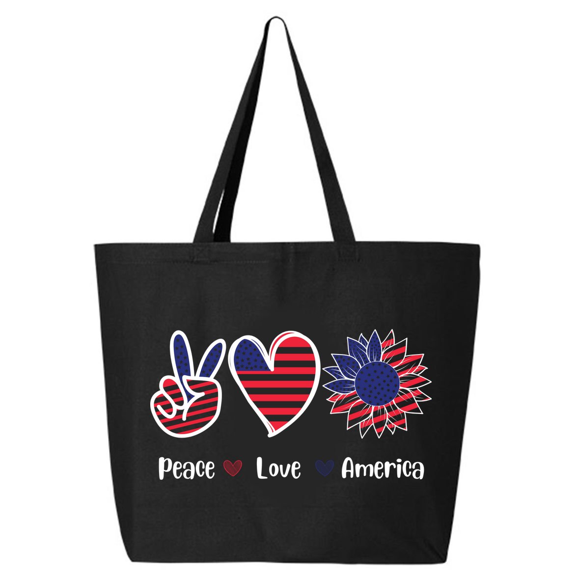 Peace Love America Cute Holiday 25L Jumbo Tote