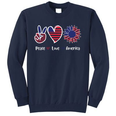 Peace Love America Cute Holiday Tall Sweatshirt