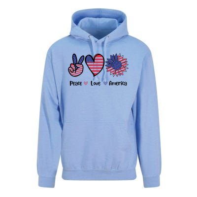 Peace Love America Cute Holiday Unisex Surf Hoodie