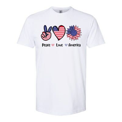 Peace Love America Cute Holiday Softstyle CVC T-Shirt