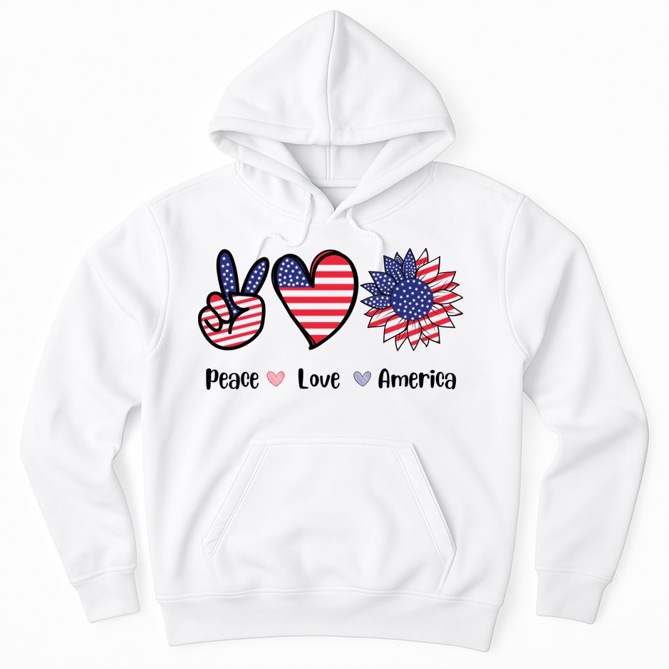 Peace Love America Cute Holiday Hoodie