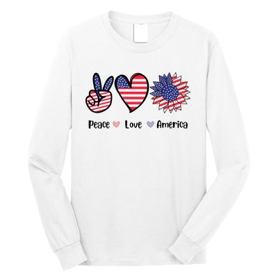 Peace Love America Cute Holiday Long Sleeve Shirt