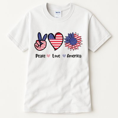 Peace Love America Cute Holiday Tall T-Shirt