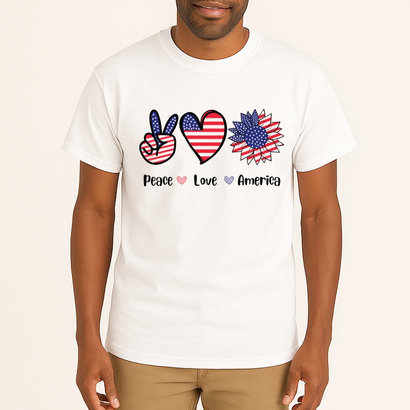Peace Love America Cute Holiday Tall T-Shirt