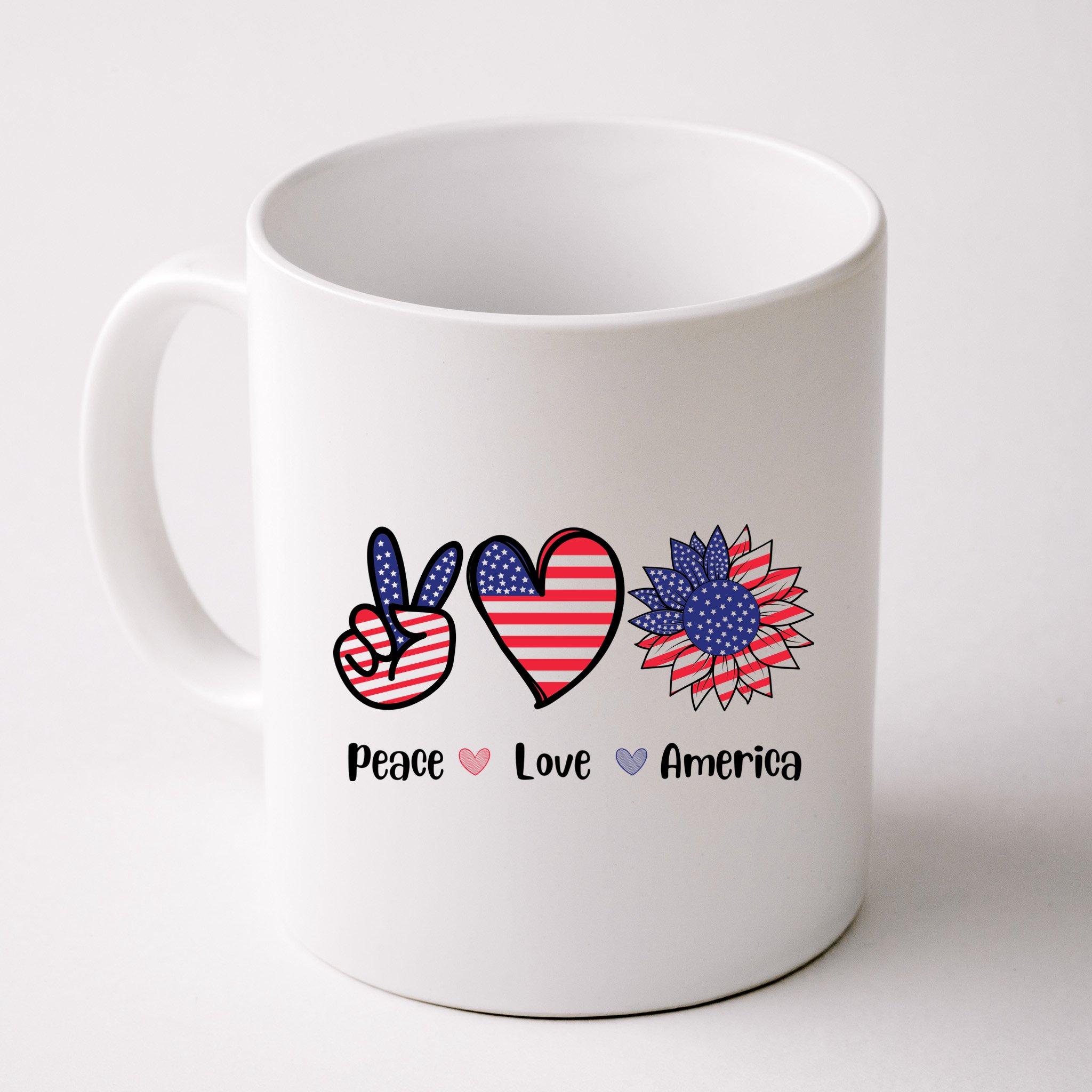 Peace Love America Cute Holiday Mug