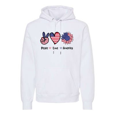 Peace Love America Cute Holiday Premium Hoodie