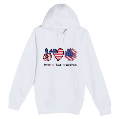 Peace Love America Cute Holiday Premium Pullover Hoodie